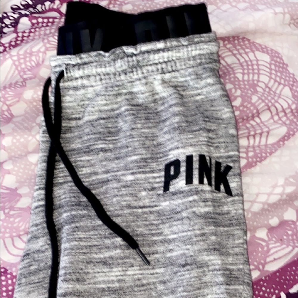 Pink gray sweatpants